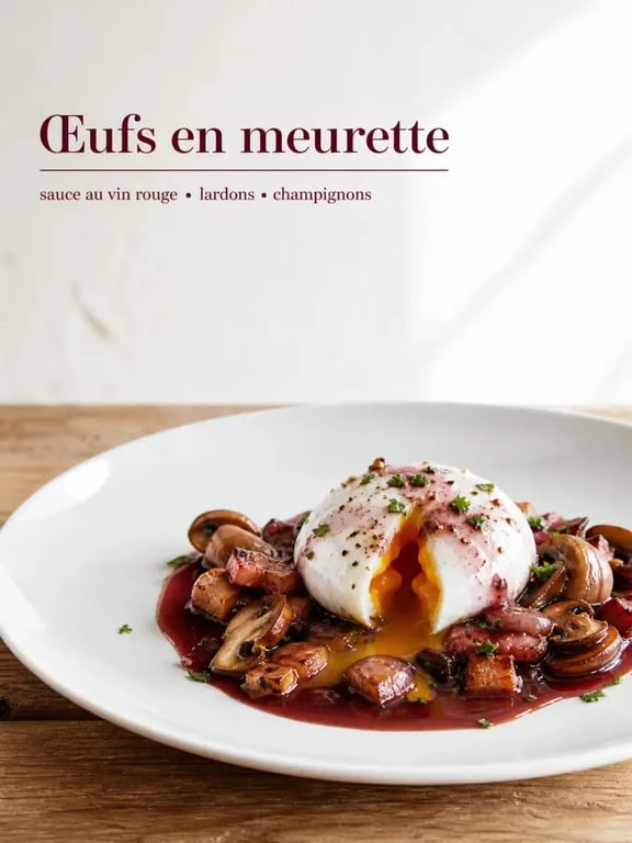Assiette d'œufs en meurette, spécialité culinaire incontournable des meilleurs restaurants à Dijon en 2025