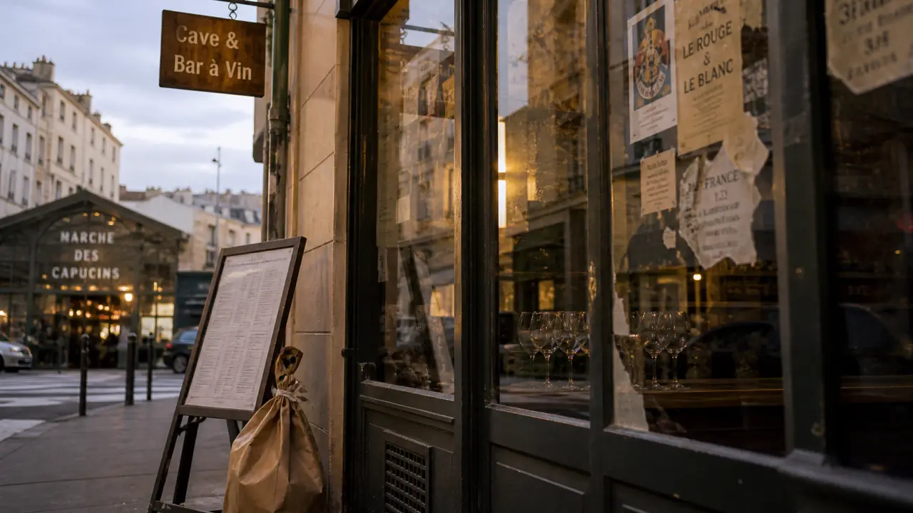 Cave & bar à vin des Argonautes à Marseille, devanture et vitrine