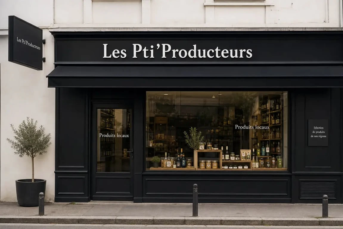 Les pti'producteurs-cave à vin boucherie et épicerie fine à tassin devanture de la boutique à Tassin-la-Demi-Lune