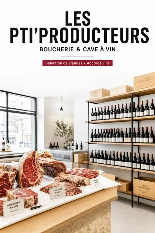 Les pti'producteurs-cave à vin boucherie et épicerie fine à tassin intérieur avec viande maturée et cave à vin