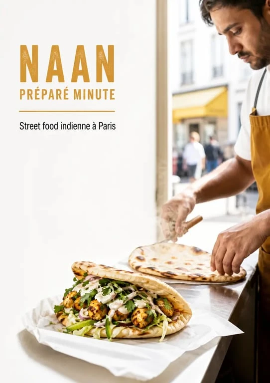 Bollynan street food indienne - Montorgueil : naan préparé minute et nanwich à Paris