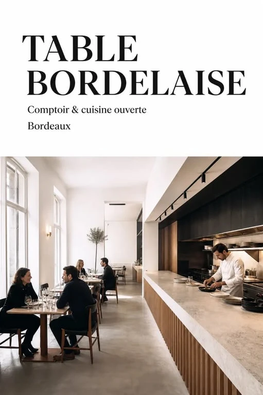 Restaurant comptoir cuisine Bordeaux avec comptoir et cuisine ouverte dans une ambiance conviviale
