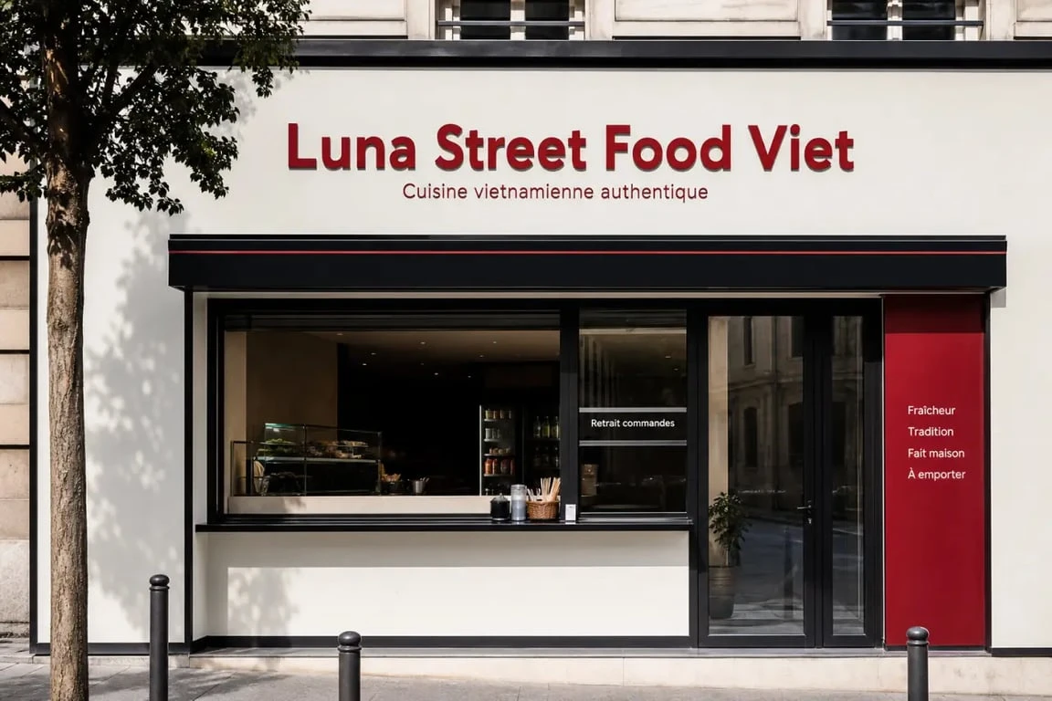 Luna Street Food Viet devanture du restaurant et comptoir click & collect