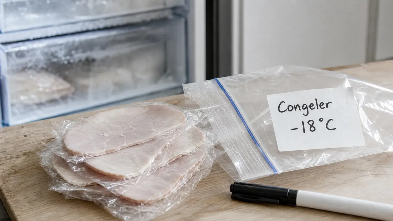 Peut on congeler le jambon blanc : tranches au -18 °C, sachet et étiquette