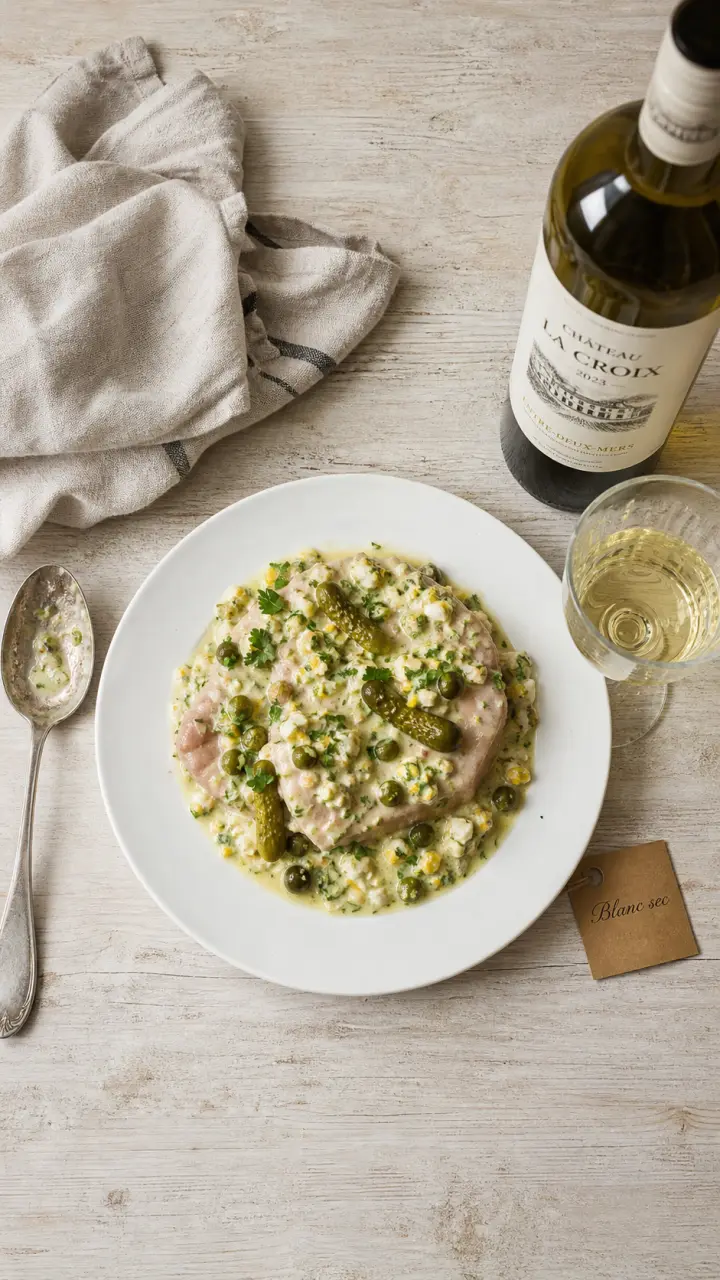 Quel vin servir avec une tête de veau sauce gribiche : verre de blanc sec
