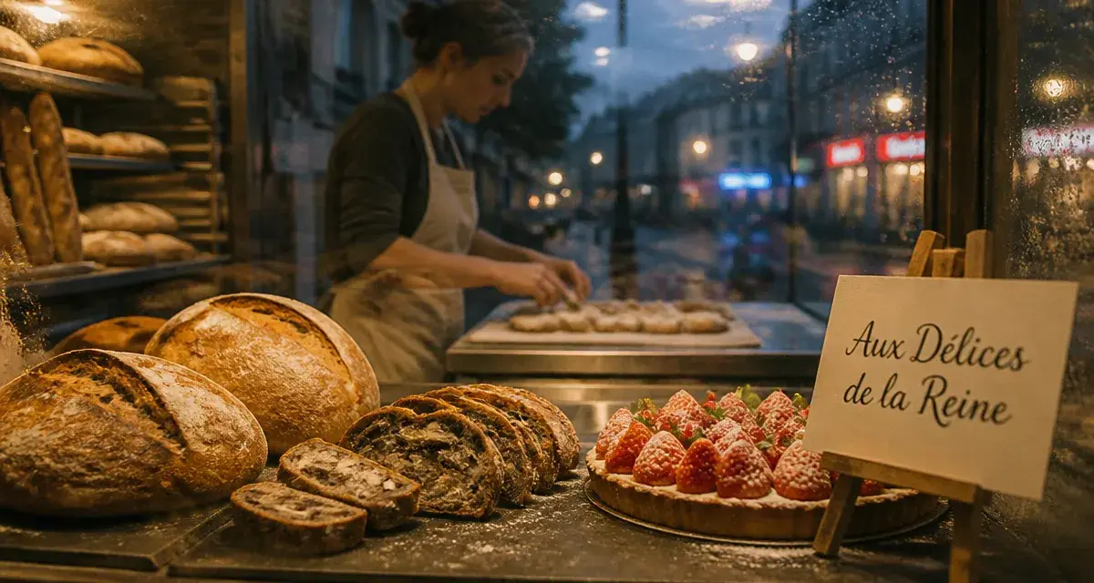 Vitrine de boulangerie pâtisserie artisanale traiteur aux délices de la reine à Boulogne-Billancourt