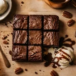 Brownie fondant cuisine americaine recettes, glace vanille et chocolat