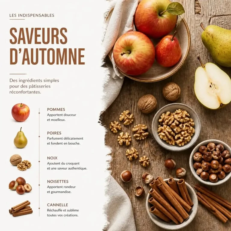 Ingrédients de saison pour préparer un dessert d'automne savoureux