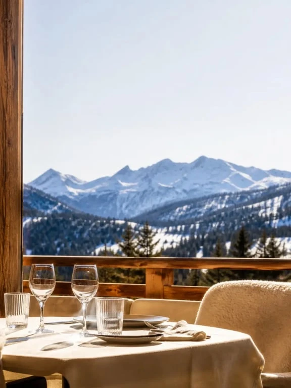 La bergerie cave à vin et restaurant à Risoul avec terrasse de montagne