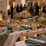 Lefebvre traiteur à Rouen : buffet mariage et braséro sur table traiteur