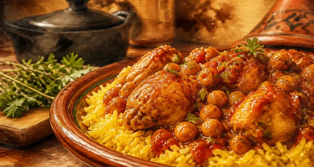 Poulet marocain mijoté : la cuisson lente qui donne une sauce onctueuse