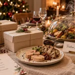 Traiteur noel : repas clé en main sur table de réception