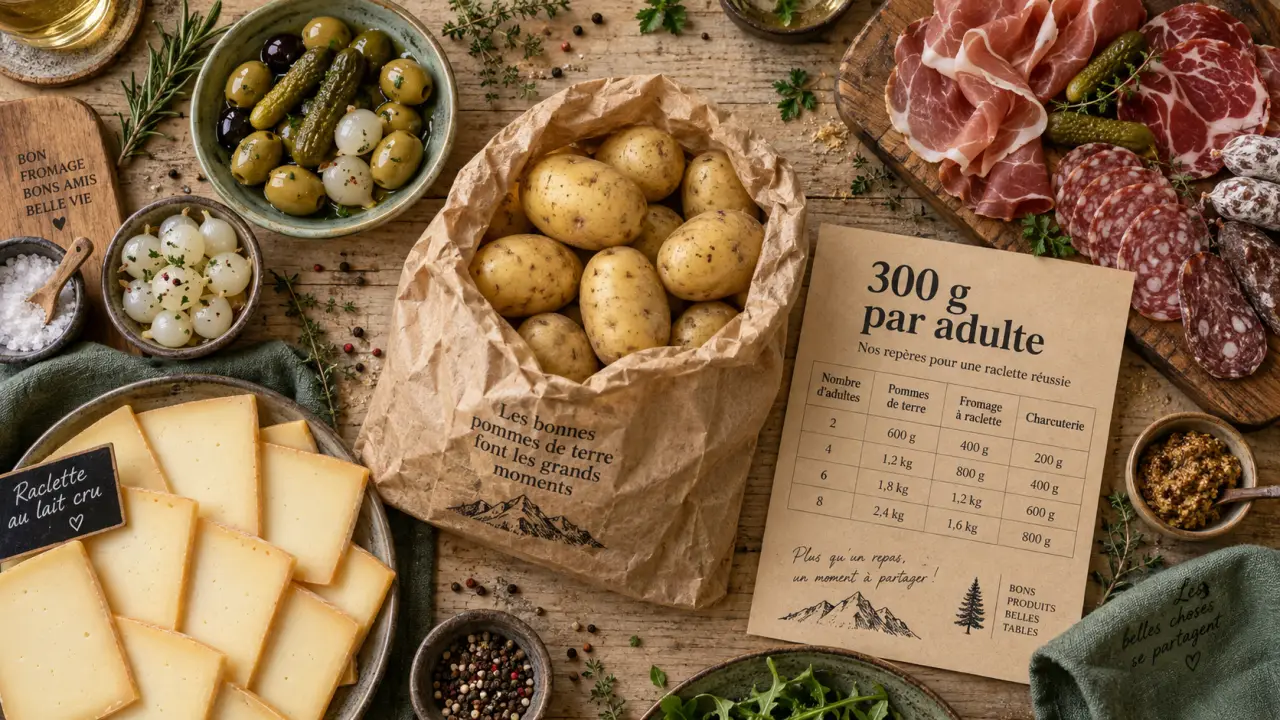 Combien de patate par personne raclette : 300 g de pommes de terre