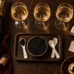 Le Manoir vins et épicerie fine : verres de champagne et coffret cadeau gourmand